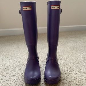 Purple Hunter tall rain boots size 9